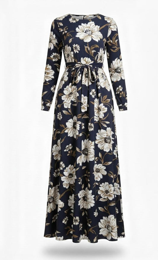 Navy Floral Maxi