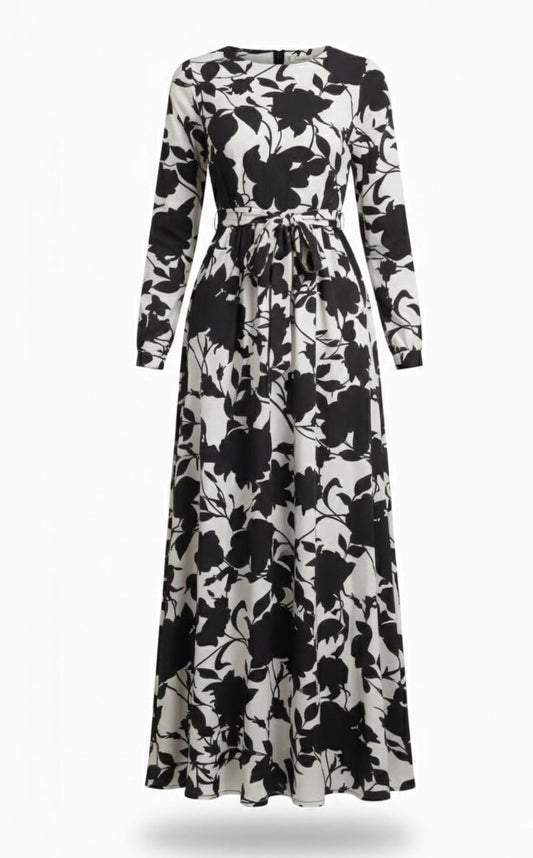 Black & White floral Maxi