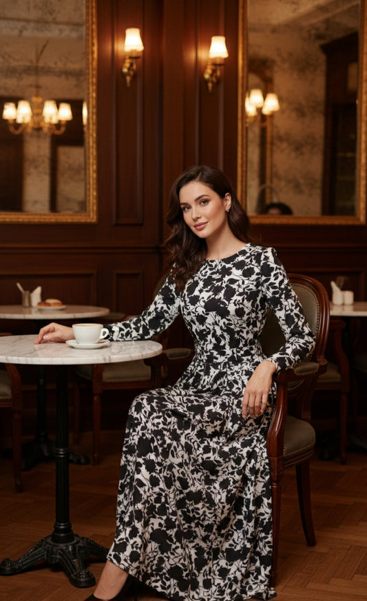 Black & White floral Maxi